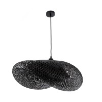 GLOBOSTAR® MEXICO 02202 Boho Κρεμαστό Φωτιστικό Οροφής με Ντουί 1 x E27 AC 220-240V IP20 - Μαύρο - Μ85 x Π50 x Υ30cm