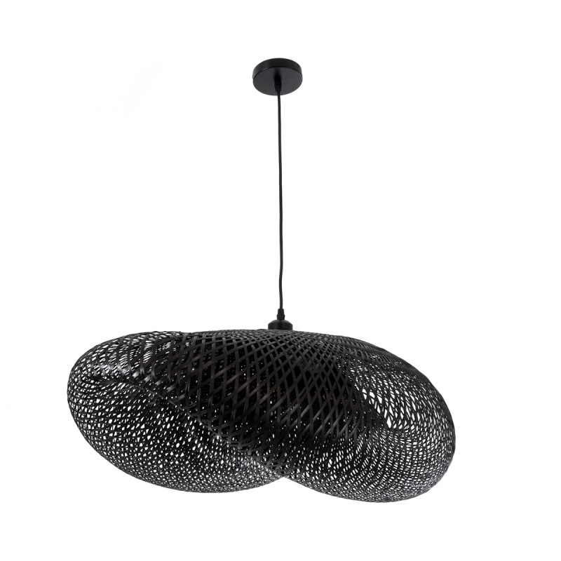GLOBOSTAR® MEXICO 02202 Boho Κρεμαστό Φωτιστικό Οροφής με Ντουί 1 x E27 AC 220-240V IP20 - Μαύρο - Μ85 x Π50 x Υ30cm