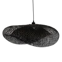 GLOBOSTAR® MEXICO 02202 Boho Κρεμαστό Φωτιστικό Οροφής με Ντουί 1 x E27 AC 220-240V IP20 - Μαύρο - Μ85 x Π50 x Υ30cm