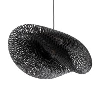 GLOBOSTAR® MEXICO 02202 Boho Κρεμαστό Φωτιστικό Οροφής με Ντουί 1 x E27 AC 220-240V IP20 - Μαύρο - Μ85 x Π50 x Υ30cm