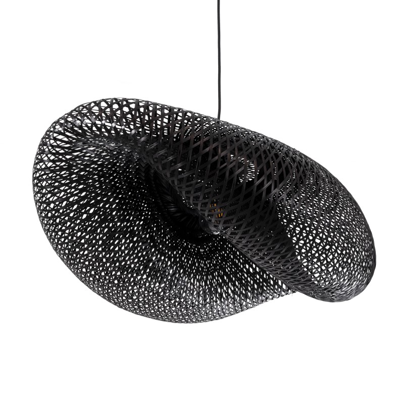 GLOBOSTAR® MEXICO 02202 Boho Κρεμαστό Φωτιστικό Οροφής με Ντουί 1 x E27 AC 220-240V IP20 - Μαύρο - Μ85 x Π50 x Υ30cm