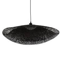 GLOBOSTAR® MEXICO 02202 Boho Κρεμαστό Φωτιστικό Οροφής με Ντουί 1 x E27 AC 220-240V IP20 - Μαύρο - Μ85 x Π50 x Υ30cm