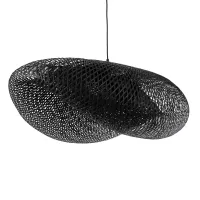 GLOBOSTAR® MEXICO 02203 Boho Κρεμαστό Φωτιστικό Οροφής με Ντουί 1 x E27 AC 220-240V IP20 - Μαύρο - Μ100 x Π62 x Υ33cm