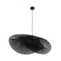 GLOBOSTAR® MEXICO 02203 Boho Κρεμαστό Φωτιστικό Οροφής με Ντουί 1 x E27 AC 220-240V IP20 - Μαύρο - Μ100 x Π62 x Υ33cm