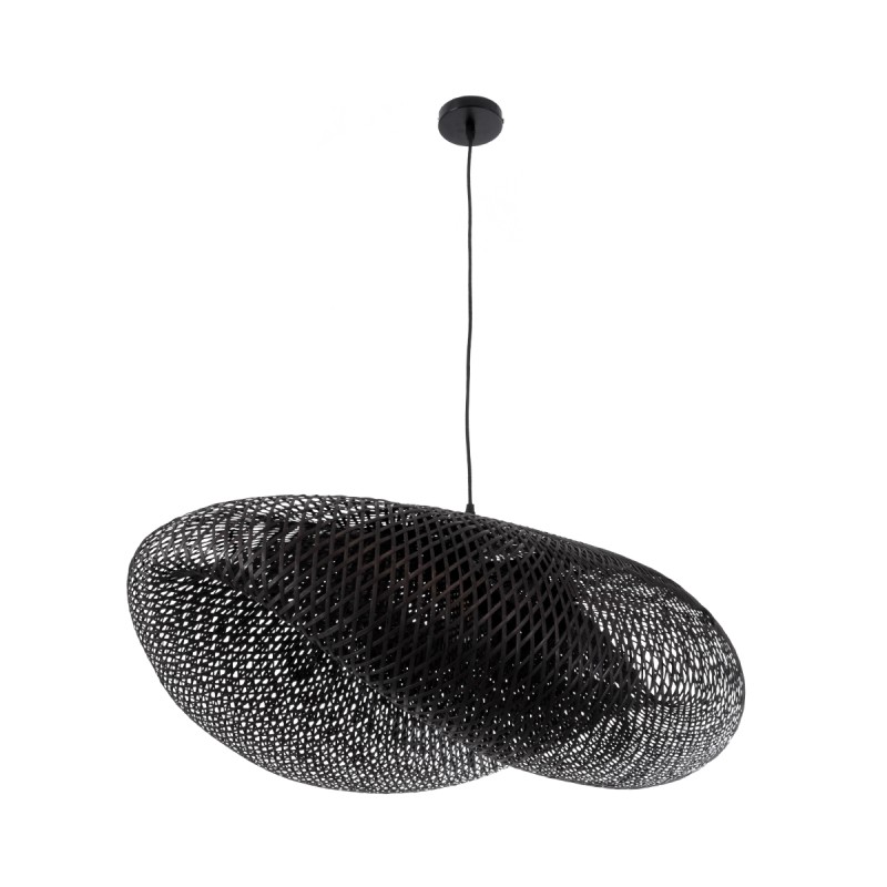 GLOBOSTAR® MEXICO 02203 Boho Κρεμαστό Φωτιστικό Οροφής με Ντουί 1 x E27 AC 220-240V IP20 - Μαύρο - Μ100 x Π62 x Υ33cm
