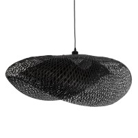 GLOBOSTAR® MEXICO 02203 Boho Κρεμαστό Φωτιστικό Οροφής με Ντουί 1 x E27 AC 220-240V IP20 - Μαύρο - Μ100 x Π62 x Υ33cm