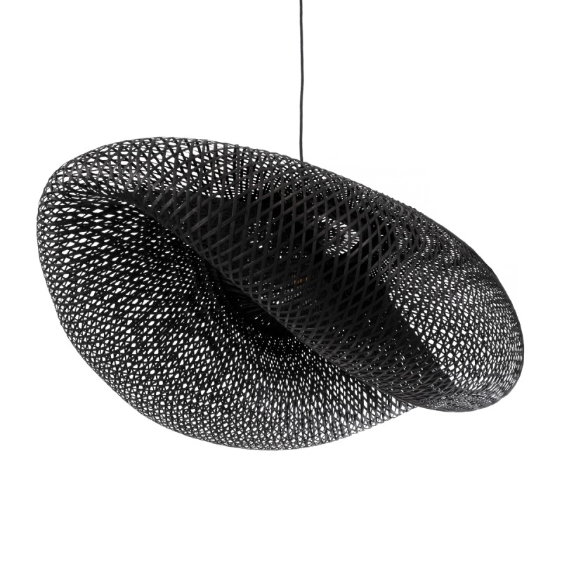 GLOBOSTAR® MEXICO 02203 Boho Κρεμαστό Φωτιστικό Οροφής με Ντουί 1 x E27 AC 220-240V IP20 - Μαύρο - Μ100 x Π62 x Υ33cm