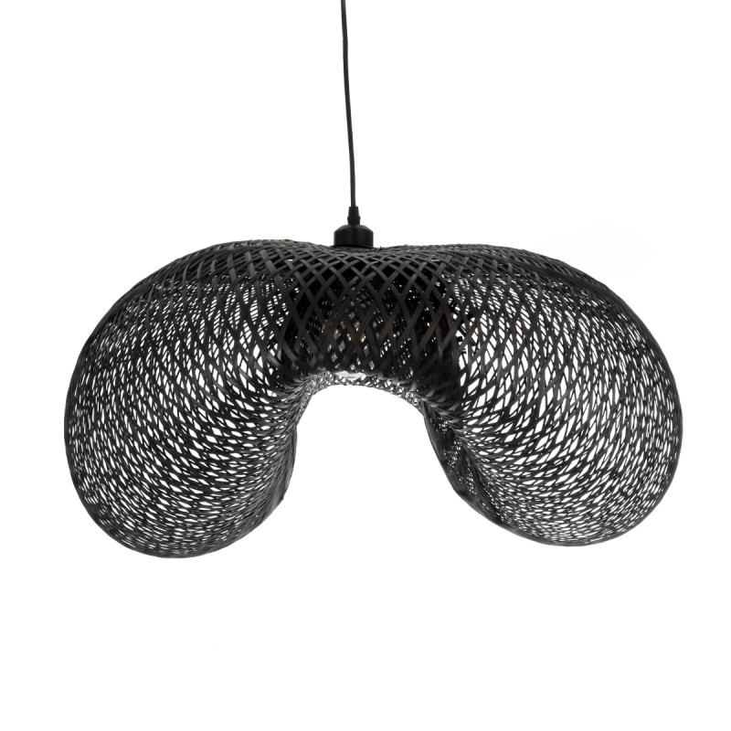 GLOBOSTAR® MEXICO 02203 Boho Κρεμαστό Φωτιστικό Οροφής με Ντουί 1 x E27 AC 220-240V IP20 - Μαύρο - Μ100 x Π62 x Υ33cm