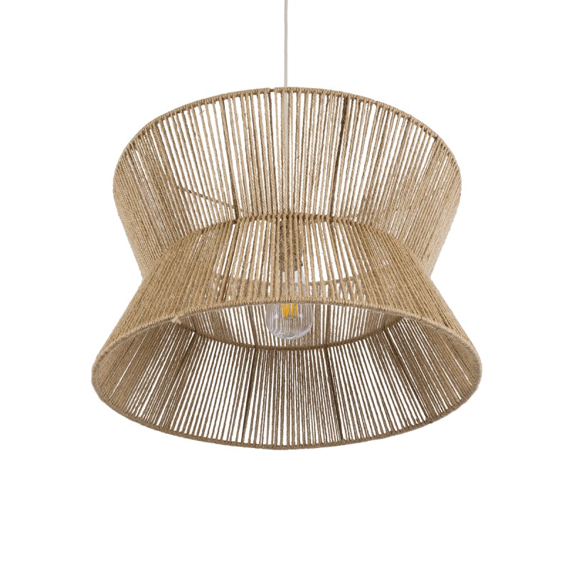 GLOBOSTAR® BISBEE 02204 Boho Κρεμαστό Φωτιστικό Οροφής με Ντουί 1 x E27 AC 220-240V IP20 - Μπεζ - Μ50 x Π50 x Υ28cm