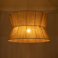 GLOBOSTAR® BISBEE 02205 Boho Κρεμαστό Φωτιστικό Οροφής με Ντουί 1 x E27 AC 220-240V IP20 - Μπεζ - Μ80 x Π80 x Υ48cm