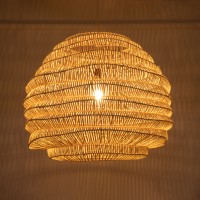 GLOBOSTAR® OREGON 02207 Boho Κρεμαστό Φωτιστικό Οροφής με Ντουί 1 x E27 AC 220-240V IP20 - Μπεζ - Μ80 x Π80 x Υ65cm