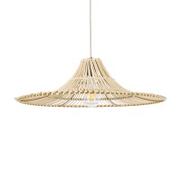 GLOBOSTAR® PALERMO 02208 Boho Κρεμαστό Φωτιστικό Οροφής με Ντουί 1 x E27 AC 220-240V IP20 - Μπεζ - Μ60 x Π60 x Υ20cm