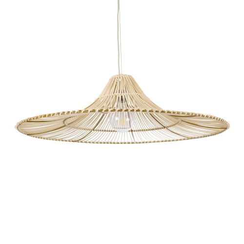 GLOBOSTAR® PALERMO 02209 Boho Κρεμαστό Φωτιστικό Οροφής με Ντουί 1 x E27 AC 220-240V IP20 - Μπεζ - Μ100 x Π100 x Υ30cm