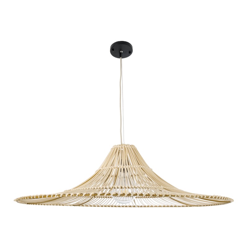 GLOBOSTAR® PALERMO 02209 Boho Κρεμαστό Φωτιστικό Οροφής με Ντουί 1 x E27 AC 220-240V IP20 - Μπεζ - Μ100 x Π100 x Υ30cm
