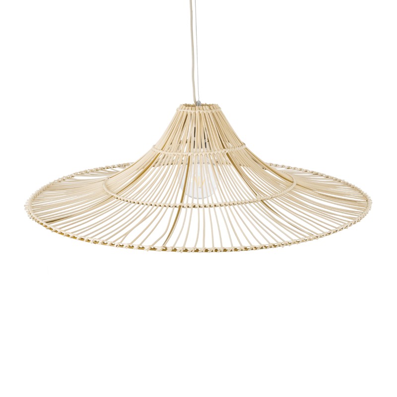GLOBOSTAR® PALERMO 02209 Boho Κρεμαστό Φωτιστικό Οροφής με Ντουί 1 x E27 AC 220-240V IP20 - Μπεζ - Μ100 x Π100 x Υ30cm