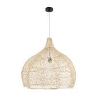 GLOBOSTAR® ADEJE 02210 Boho Κρεμαστό Φωτιστικό Οροφής με Ντουί 1 x E27 AC 220-240V IP20 - Μπεζ - Μ60 x Π60 x Υ60cm