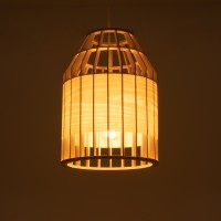 GLOBOSTAR® GALIA 02219 Boho Κρεμαστό Φωτιστικό Οροφής με Ντουί 1 x E27 AC 220-240V IP20 - Μπεζ & Καφέ - Μ30 x Π30 x Υ40cm