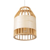 GLOBOSTAR® GALIA 02219 Boho Κρεμαστό Φωτιστικό Οροφής με Ντουί 1 x E27 AC 220-240V IP20 - Μπεζ & Καφέ - Μ30 x Π30 x Υ40cm