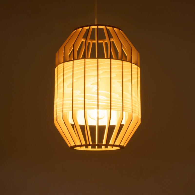 GLOBOSTAR® GALIA 02220 Boho Κρεμαστό Φωτιστικό Οροφής με Ντουί 1 x E27 AC 220-240V IP20 - Μπεζ & Καφέ - Μ30 x Π30 x Υ40cm