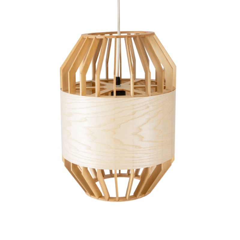 GLOBOSTAR® GALIA 02220 Boho Κρεμαστό Φωτιστικό Οροφής με Ντουί 1 x E27 AC 220-240V IP20 - Μπεζ & Καφέ - Μ30 x Π30 x Υ40cm