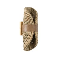 GLOBOSTAR® GUAVA 02222 Boho Φωτιστικό Τοίχου - Απλίκα με Ντουί 2 x G9 AC 220-240V IP20 - Μπεζ & Καφέ - Μ11 x Π13 x Υ30cm