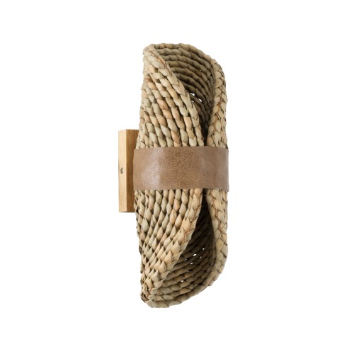 GLOBOSTAR® GUAVA 02222 Boho Φωτιστικό Τοίχου - Απλίκα με Ντουί 2 x G9 AC 220-240V IP20 - Μπεζ & Καφέ - Μ11 x Π13 x Υ30cm