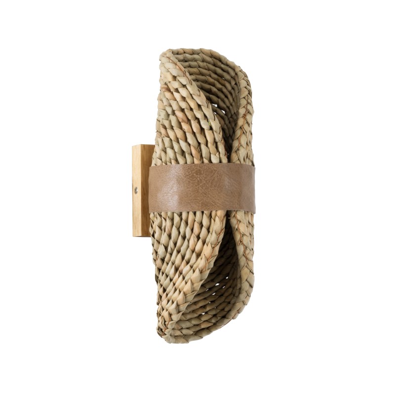 GLOBOSTAR® GUAVA 02222 Boho Φωτιστικό Τοίχου - Απλίκα με Ντουί 2 x G9 AC 220-240V IP20 - Μπεζ & Καφέ - Μ11 x Π13 x Υ30cm