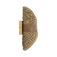 GLOBOSTAR® GUAVA 02222 Boho Φωτιστικό Τοίχου - Απλίκα με Ντουί 2 x G9 AC 220-240V IP20 - Μπεζ & Καφέ - Μ11 x Π13 x Υ30cm