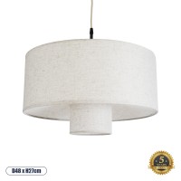 GLOBOSTAR® MARIGOLD 02226 Boho Κρεμαστό Φωτιστικό Οροφής με Ντουί 1 x E27 AC 220-240V IP20 - Λευκό - Μ48 x Π48 x Υ27cm