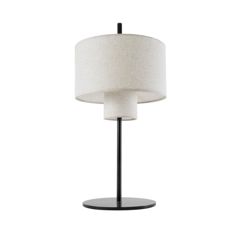 GLOBOSTAR® MARIGOLD 02227 Μοντέρνο Επιτραπέζιο Φωτιστικό Πορτατίφ με Ντουί 3 x E27 AC 220-240V IP20 - Μαύρο & Μπεζ - M36 x Π36 x Υ70cm