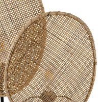 GLOBOSTAR® AZUL 02231 Boho Επιτραπέζιο Φωτιστικό Πορτατίφ με Ντουί 2 x E27 AC 220-240V IP20 - Μπεζ & Μαύρο - Μ45 x Π11 x Υ75cm