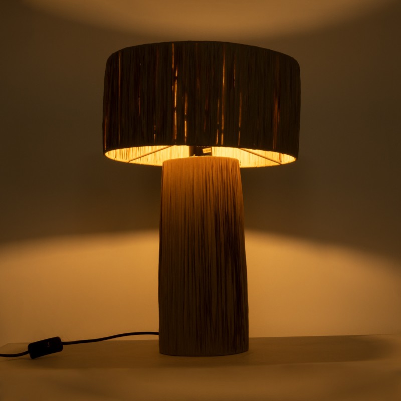 GLOBOSTAR® NASSAU 02233 Boho Επιτραπέζιο Φωτιστικό Πορτατίφ με Ντουί 1 x E27 AC 220-240V IP20 - Καφέ - Μ37 x Π37 x Υ55cm