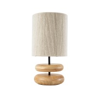 GLOBOSTAR® TUVALU 02236 Boho Επιτραπέζιο Φωτιστικό Πορτατίφ με Ντουί 1 x E27 AC 220-240V IP20 - Καφέ & Μπεζ - Μ22 x Π22 x Υ42cm
