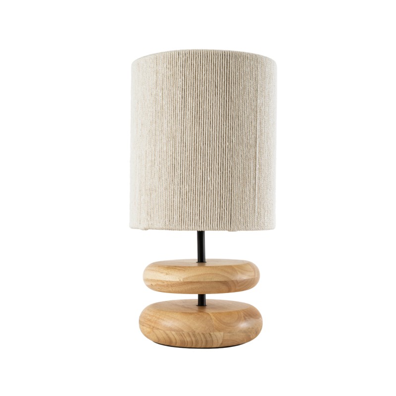 GLOBOSTAR® TUVALU 02236 Boho Επιτραπέζιο Φωτιστικό Πορτατίφ με Ντουί 1 x E27 AC 220-240V IP20 - Καφέ & Μπεζ - Μ22 x Π22 x Υ42cm