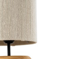 GLOBOSTAR® TUVALU 02236 Boho Επιτραπέζιο Φωτιστικό Πορτατίφ με Ντουί 1 x E27 AC 220-240V IP20 - Καφέ & Μπεζ - Μ22 x Π22 x Υ42cm