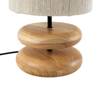 GLOBOSTAR® TUVALU 02236 Boho Επιτραπέζιο Φωτιστικό Πορτατίφ με Ντουί 1 x E27 AC 220-240V IP20 - Καφέ & Μπεζ - Μ22 x Π22 x Υ42cm