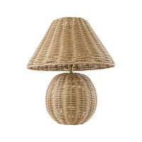 GLOBOSTAR® PERU 02239 Boho Επιτραπέζιο Φωτιστικό Πορτατίφ με Ντουί 1 x E27 AC 220-240V IP20 - Μπεζ - Μ40 x Π40 x Υ45cm