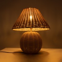 GLOBOSTAR® PERU 02239 Boho Επιτραπέζιο Φωτιστικό Πορτατίφ με Ντουί 1 x E27 AC 220-240V IP20 - Μπεζ - Μ40 x Π40 x Υ45cm