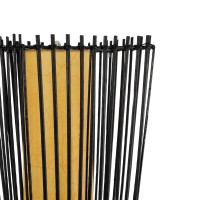 GLOBOSTAR® PALMA 02274 Boho Επιδαπέδιο Φωτιστικό με Ντουί 2 x E27 AC 220-240V IP20 - Μαύρο & Μπεζ - Μ25 x Π25 x Υ140cm