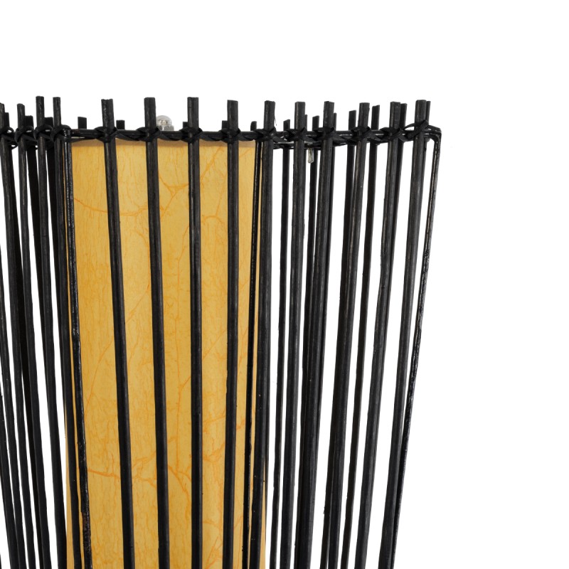 GLOBOSTAR® PALMA 02274 Boho Επιδαπέδιο Φωτιστικό με Ντουί 2 x E27 AC 220-240V IP20 - Μαύρο & Μπεζ - Μ25 x Π25 x Υ140cm