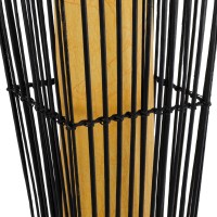 GLOBOSTAR® PALMA 02274 Boho Επιδαπέδιο Φωτιστικό με Ντουί 2 x E27 AC 220-240V IP20 - Μαύρο & Μπεζ - Μ25 x Π25 x Υ140cm