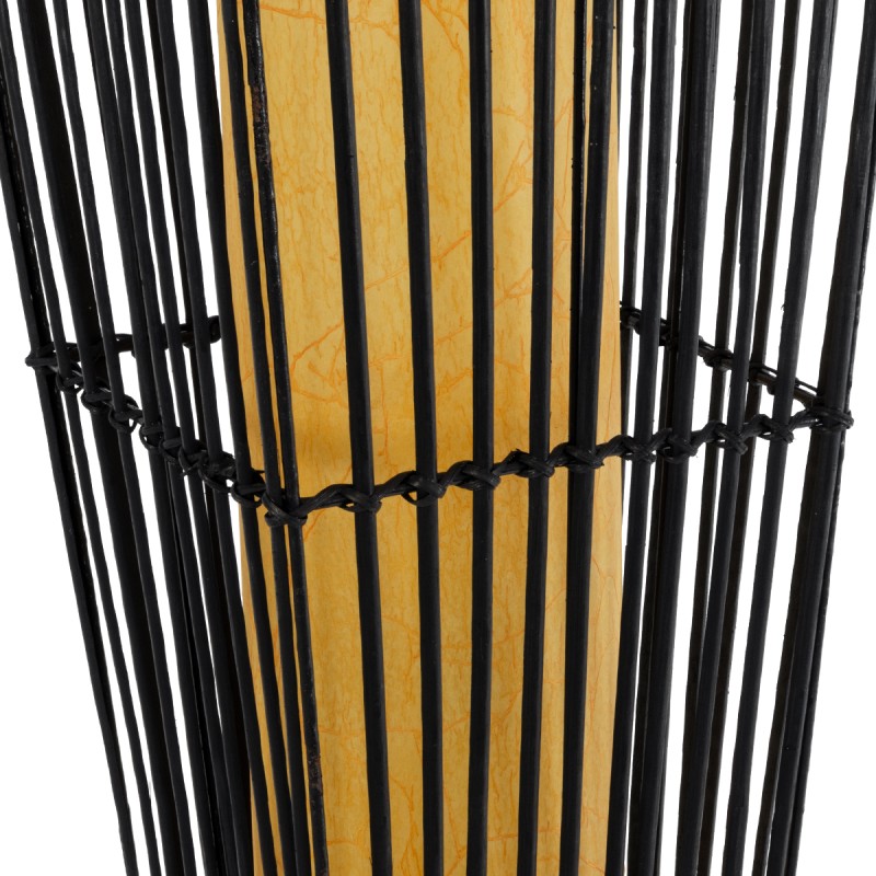 GLOBOSTAR® PALMA 02274 Boho Επιδαπέδιο Φωτιστικό με Ντουί 2 x E27 AC 220-240V IP20 - Μαύρο & Μπεζ - Μ25 x Π25 x Υ140cm