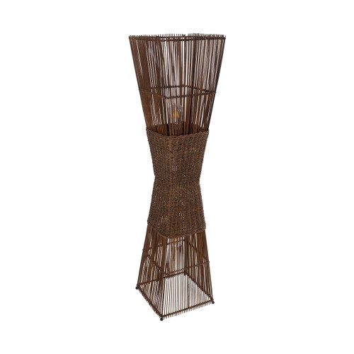 GLOBOSTAR® PALMA 02275 Boho Επιδαπέδιο Φωτιστικό με Ντουί 2 x E27 AC 220-240V IP20 - Καφέ - Μ30 x Π30 x Υ130cm