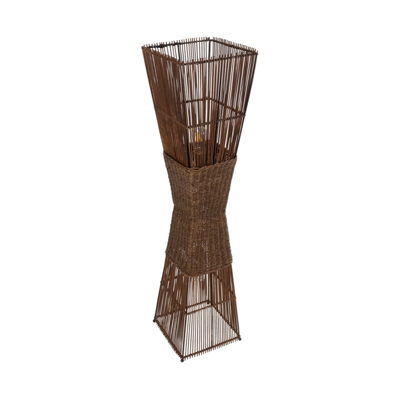 GLOBOSTAR® PALMA 02275 Boho Επιδαπέδιο Φωτιστικό με Ντουί 2 x E27 AC 220-240V IP20 - Καφέ - Μ30 x Π30 x Υ130cm