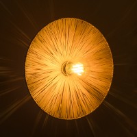 GLOBOSTAR® COLOMBO 02277 Boho Φωτιστικό Τοίχου - Απλίκα με Ντουί 1 x E27 AC 220-240V IP20 - Μπεζ - Μ40 x Π40 x Υ9cm