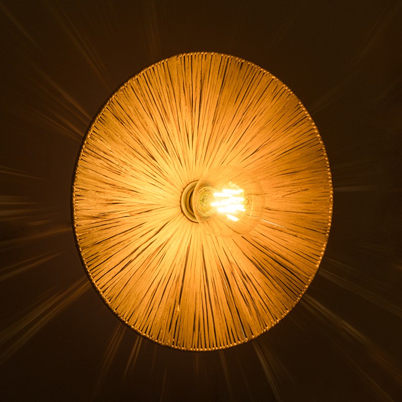 GLOBOSTAR® COLOMBO 02277 Boho Φωτιστικό Τοίχου - Απλίκα με Ντουί 1 x E27 AC 220-240V IP20 - Μπεζ - Μ40 x Π40 x Υ9cm