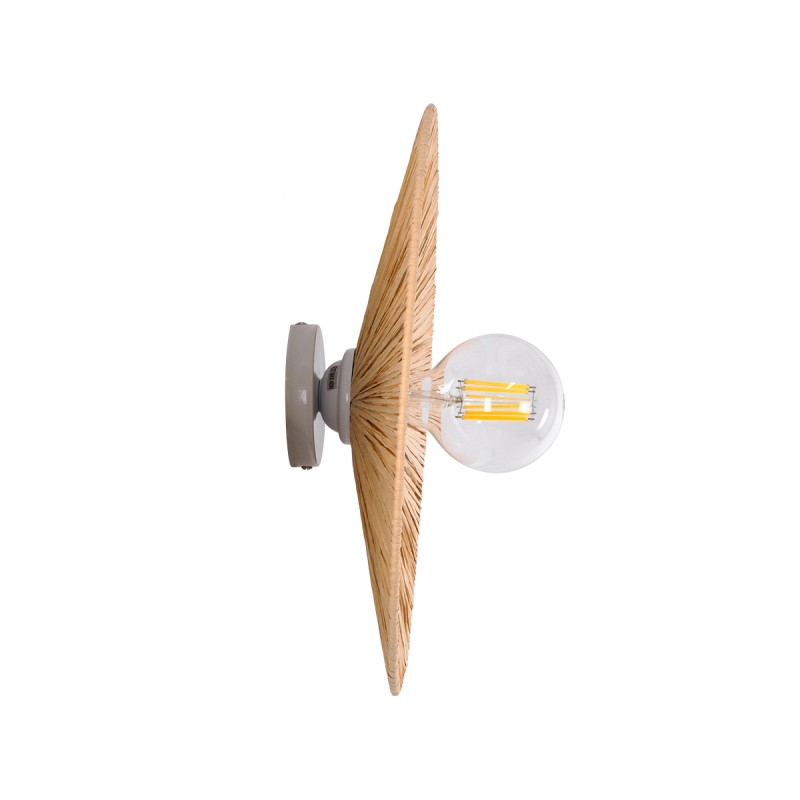 GLOBOSTAR® COLOMBO 02277 Boho Φωτιστικό Τοίχου - Απλίκα με Ντουί 1 x E27 AC 220-240V IP20 - Μπεζ - Μ40 x Π40 x Υ9cm