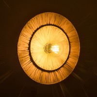 GLOBOSTAR® COLOMBO 02278 Boho Φωτιστικό Τοίχου - Απλίκα με Ντουί 1 x E27 AC 220-240V IP20 - Μπεζ - Μ40 x Π40 x Υ9cm