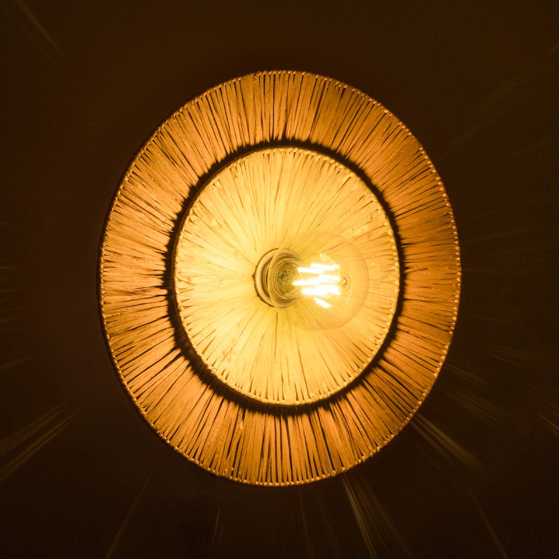 GLOBOSTAR® COLOMBO 02278 Boho Φωτιστικό Τοίχου - Απλίκα με Ντουί 1 x E27 AC 220-240V IP20 - Μπεζ - Μ40 x Π40 x Υ9cm