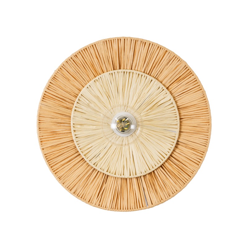 GLOBOSTAR® COLOMBO 02278 Boho Φωτιστικό Τοίχου - Απλίκα με Ντουί 1 x E27 AC 220-240V IP20 - Μπεζ - Μ40 x Π40 x Υ9cm